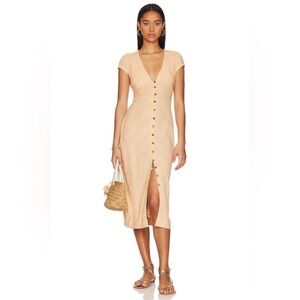 Free People Free-est in town Midi Dress Peach Color